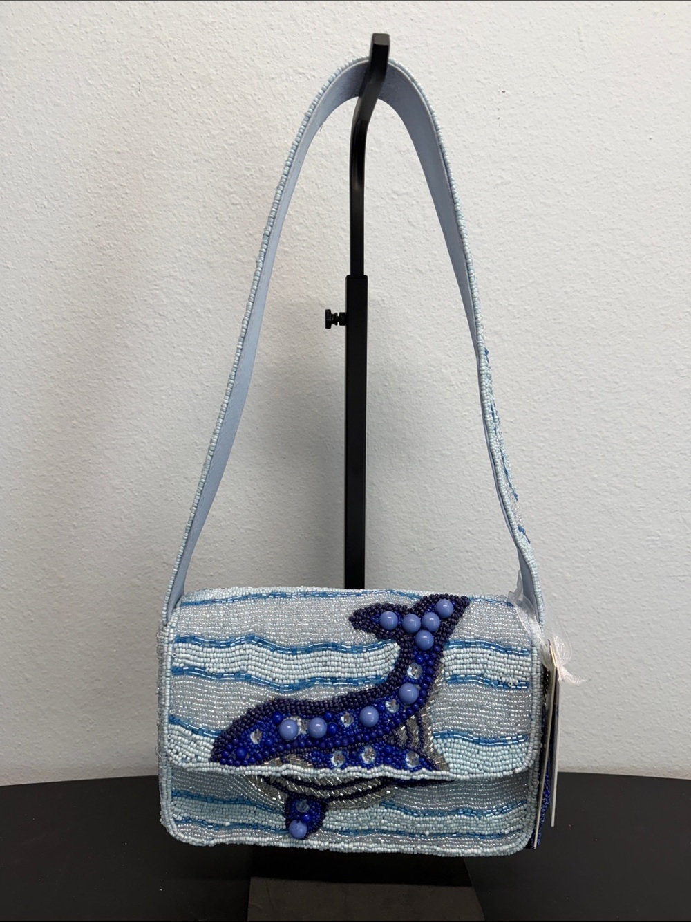 Handcrafted In India | Beaded Whale / Crab Ocean Motif w/ Matching Bag Charm